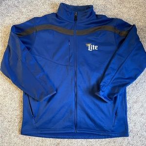 Antigua Mens Miller Lite Full Zip Track Jacket size XL Blue